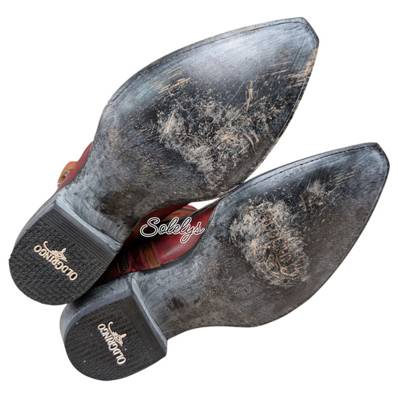 Old Gringo Lorenza Red Leather Buckle Short Western Cowgirl Booties 10B Snip Toe - Picture 6 of 11